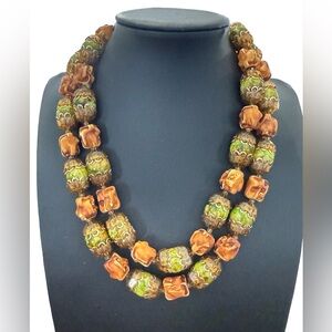 Vintage 2 Strand Necklace Lucite Vintage